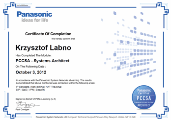 ULTRAPHON - Krzysztof Labno PCCSA - Systems Architect - Advanced Networking: IP Concepts | Networking | NAT Traversal
SIP | QoS | VPN | Security